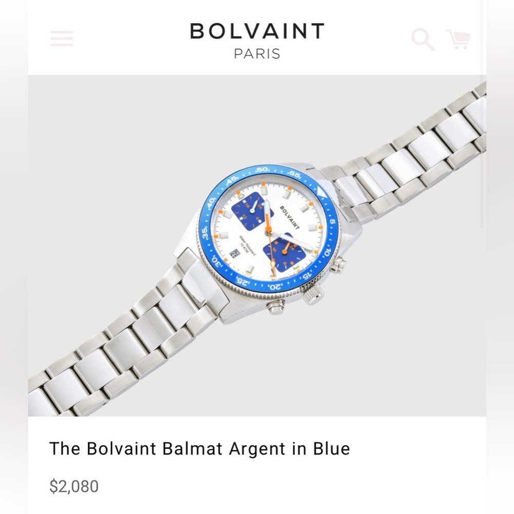 Balmat Argent Chronograph Watch in Blue